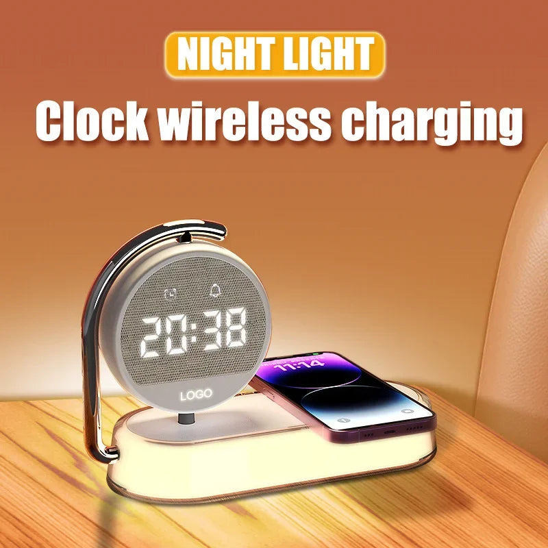 15W Quick Charge Wireless Alarm Clock & LED Night Light