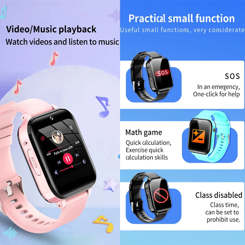 4G Kids Smartwatch with 1.7-inch Screen & GPS Locator