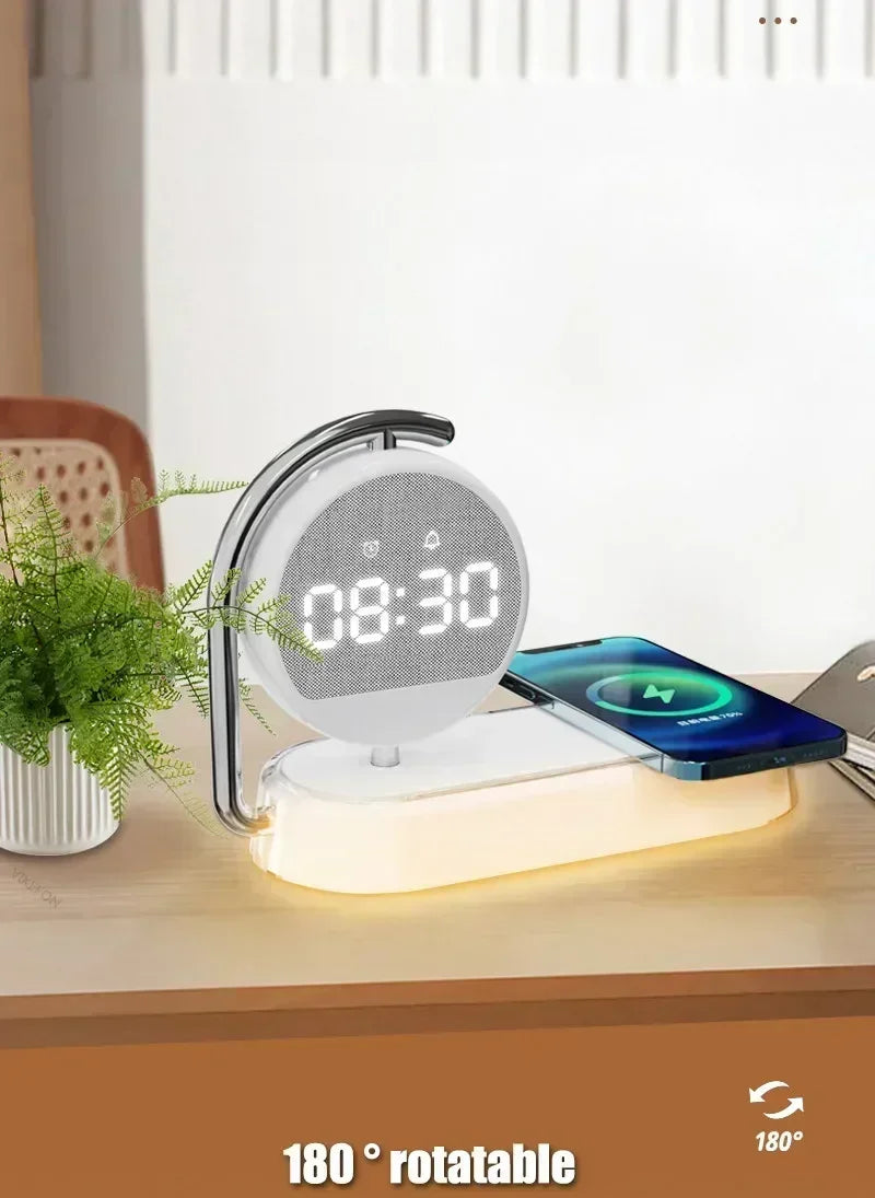 15W Quick Charge Wireless Alarm Clock & LED Night Light