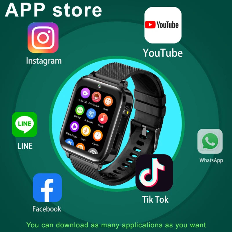 4G Kids Smartwatch with 1.7-inch Screen & GPS Locator